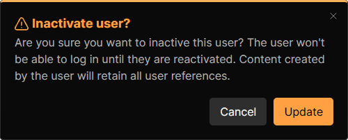Confirm user deactivation dialog