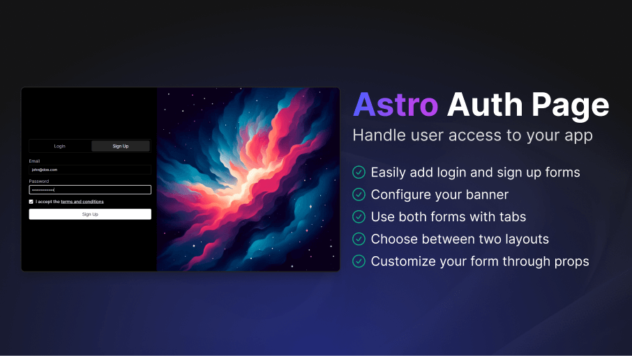 Authentication Template for Astro
